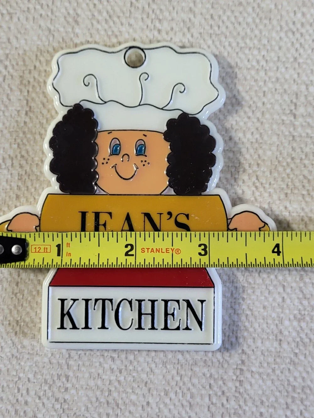 Vintage Jean's Kitchen Decorative Chef Magnet - White, Yellow, Red, Black